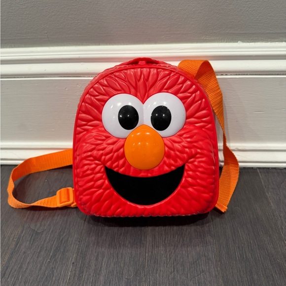 Sesame Street Other - Sesame Street Elmo Red and Orange Hard Plastic Just Play Backpack Toddler Baby
